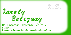 karoly beleznay business card